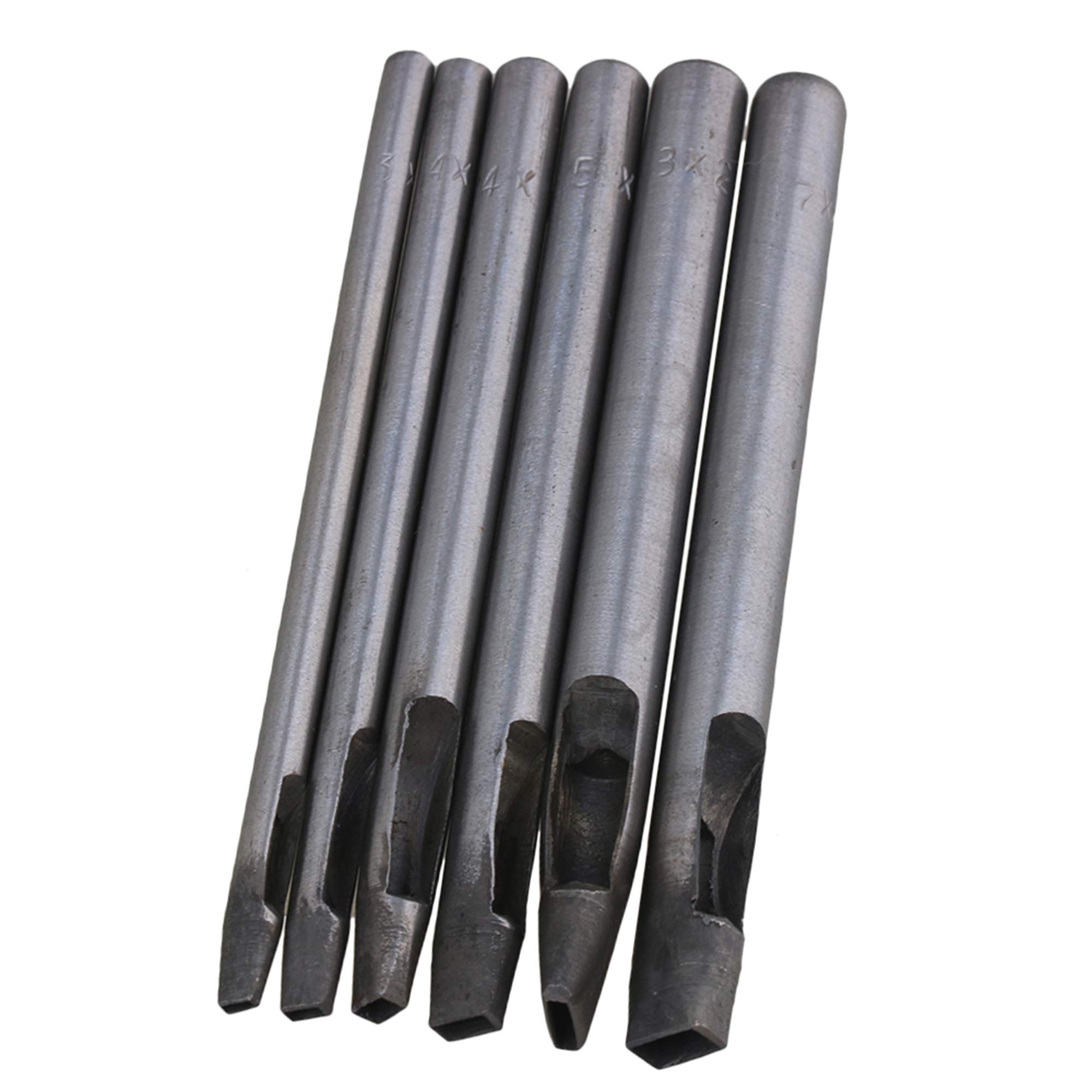 CNBTR10cm Length Rectangle Pattern Leather Craft Hollow Hole Punch Cutter Tool Steel Pack of 6