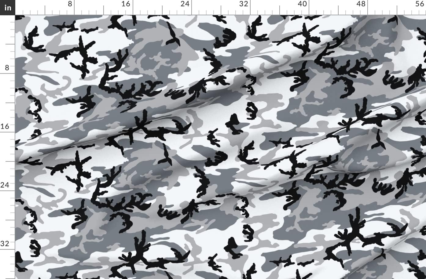 Spoonflower Fabric - Woodland Light Camo Camouflage Winter Hunting Neutral Printed on Petal Signature Cotton Fabric by The Yard - Sewing Quilting Apparel Crafts Decor