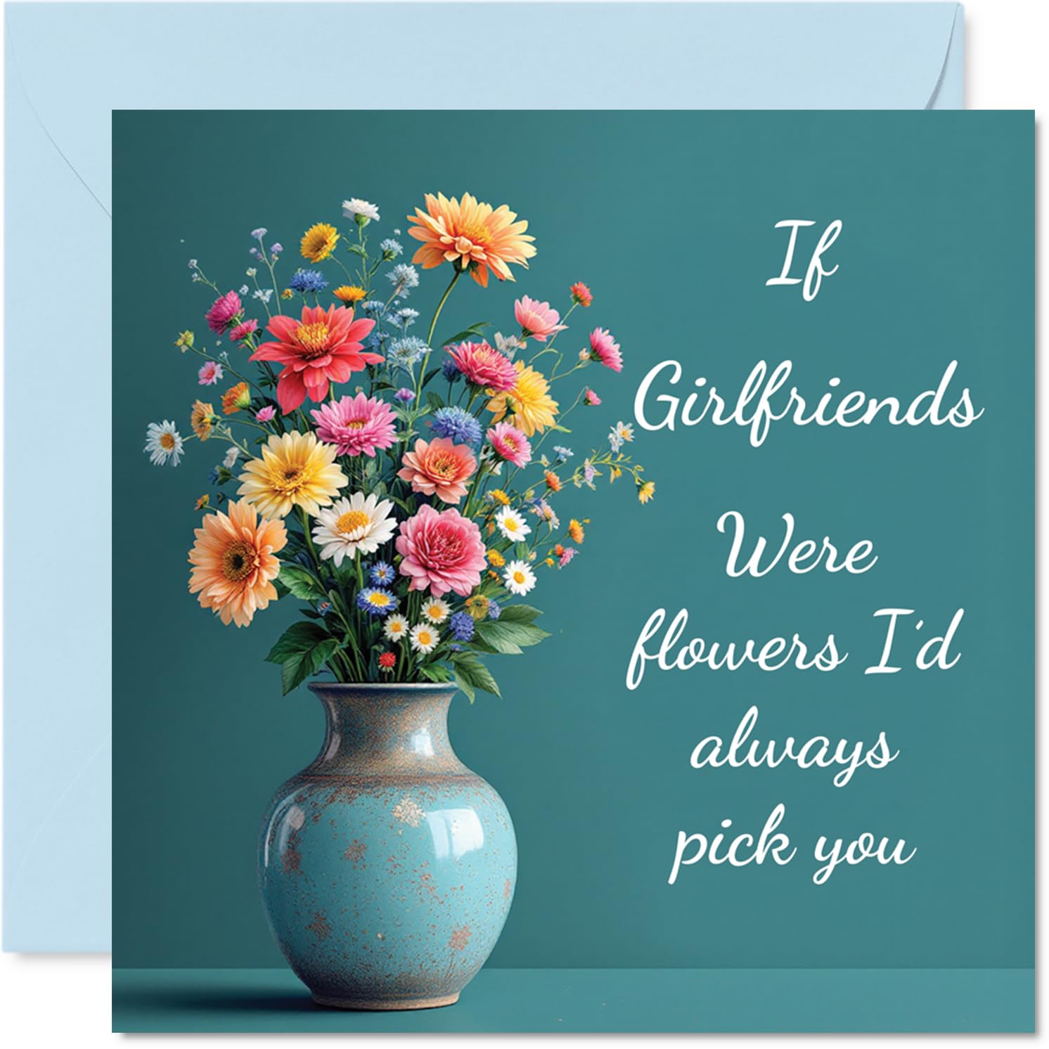 Stuff4 Girlfriend Birthday Card, I'd Always Pick You, 145x145mm