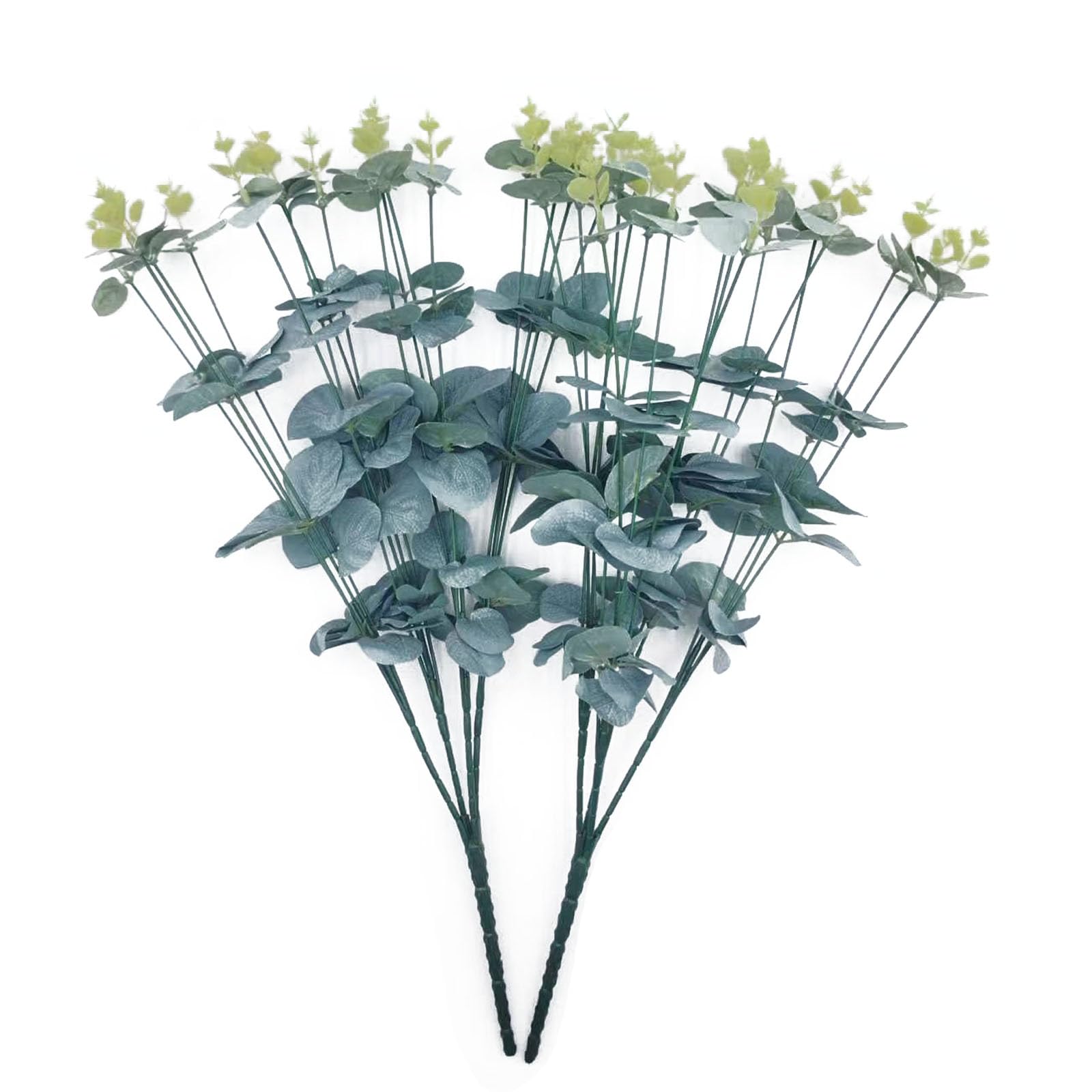 GIYIHKIO Artificial Eucalyptus LeavesStems Real Grey Touch Leaf Fake Greenery Decor Plastic Artificial Plants Faux Eucalyptus Leaves Wedding Bouquet Dining Table Centerpiece Home Office Decor