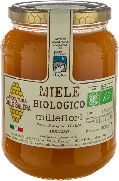 Miele Biologico Di Millefiori Italiano Non Pastorizzato Apicoltura Colle Salera 1 Kg Amazon It Alimentari E Cura Della Casa