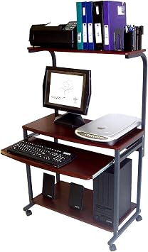 Compact Mobile Computer Desk w/ Printer Shlf; 18" D 32" W S7801