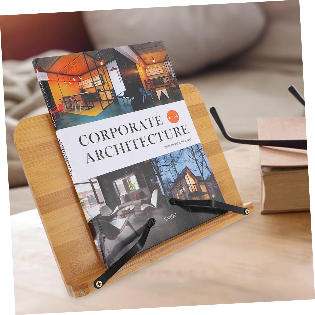 VILLCASE Leggio in Bambù Di Supporto Per Libri Portatile e Resistente Leggio Per Manoscritti e Spartiti Scaffale Da Scrivania Compatto Per Ufficio e Casa