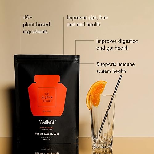 Miniatura 5 de WelleCo The Super Elixir Daily Greens - Mezcla de bebida probiótica con alimentos integrales, sin gluten, polvo vegano para la salud intestinal,