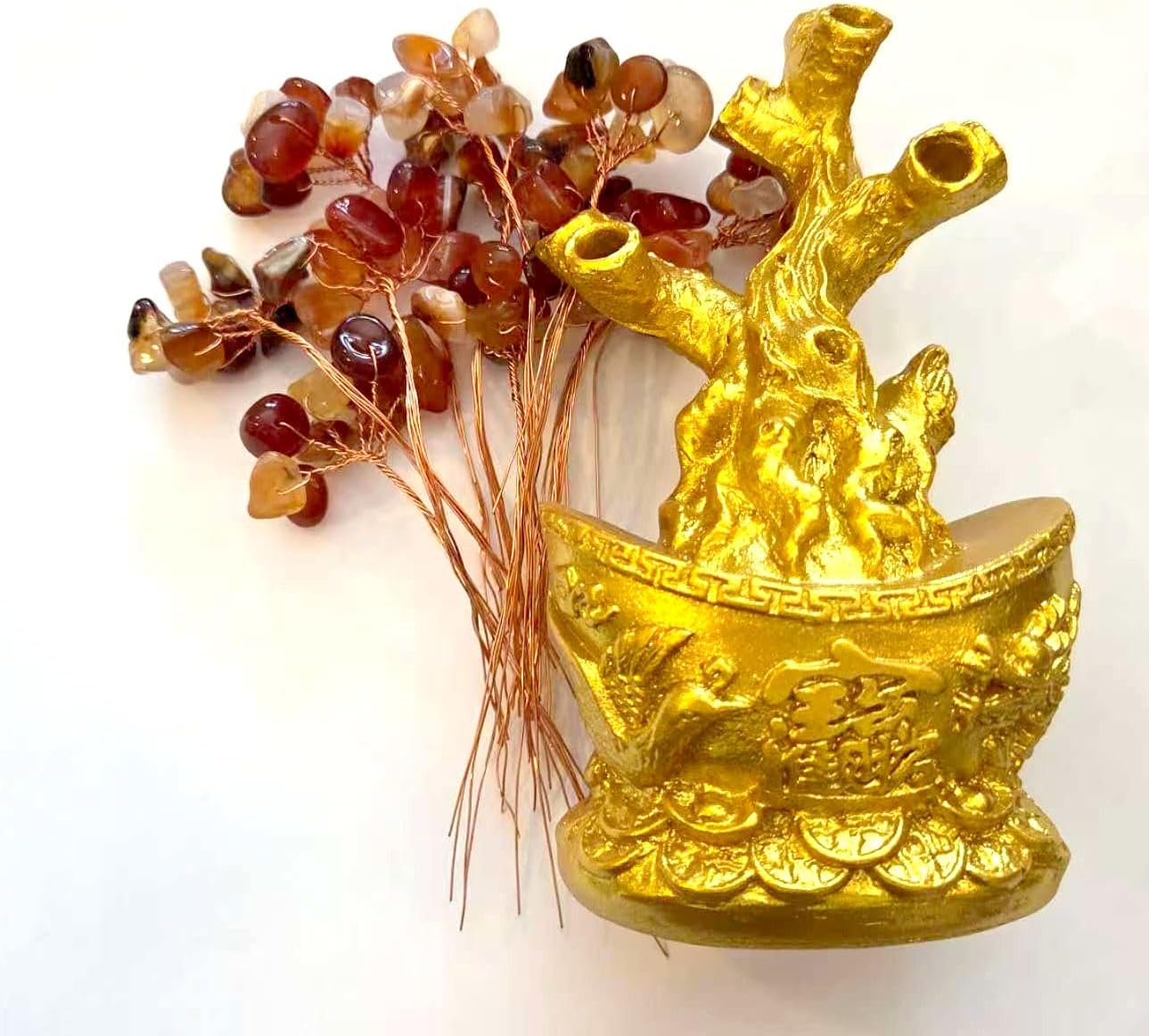 Beading Station Easy Glued On Crystal Tree DIY Making Kit Large Genuine Natural Gemstone Chips Pre-Wrapped brunches. Display Gift Box Included. (No Tree 10 Brunches, Natural Pink Quartz) image 3