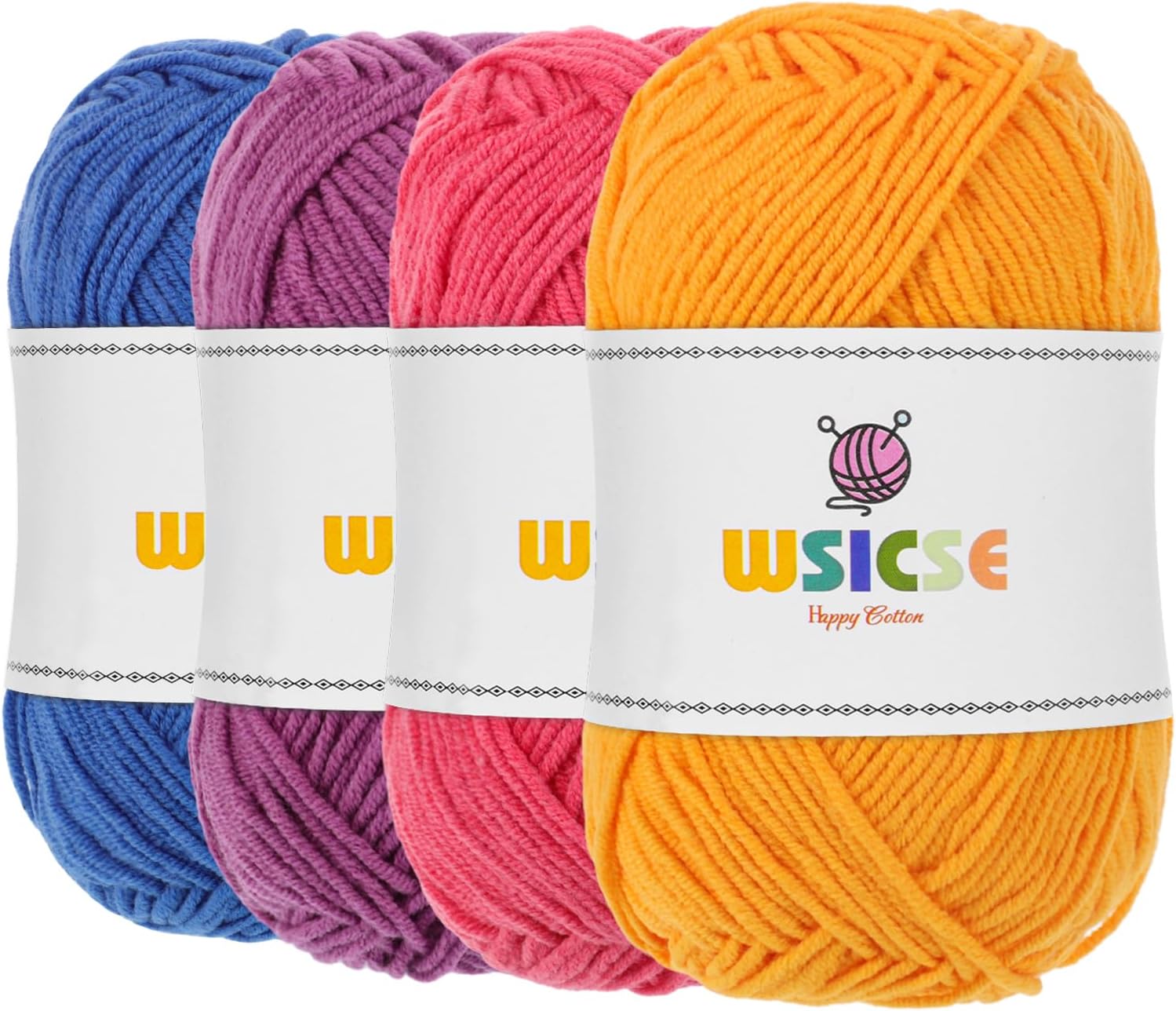 4 PCS Crochet Yarn, 560 Yard Soft Yarn for Crocheting Assorted Colors Fluffy Yarn for Hand Knitting Craft Gifts 1 Skein/140 Yard-Pink