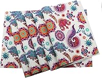 Vista 21 de Gugrida Juego de 6 manteles individuales de PVC, juego de 6 manteles individuales de PVC, color natural (6 piezas, hojas rojas)