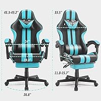 Vista 3 de Ferghana - Silla ergonómica de juego Miami Blue para adultos y adolescentes