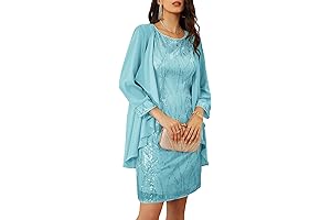 GRACE KARIN Women's Tea Length Sequin Dress for Weddings and Formal Occasions