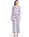 Karen Neuburger Petite Paisley Fusion Long Sleeve Pajama Set with Satin Details - Main View