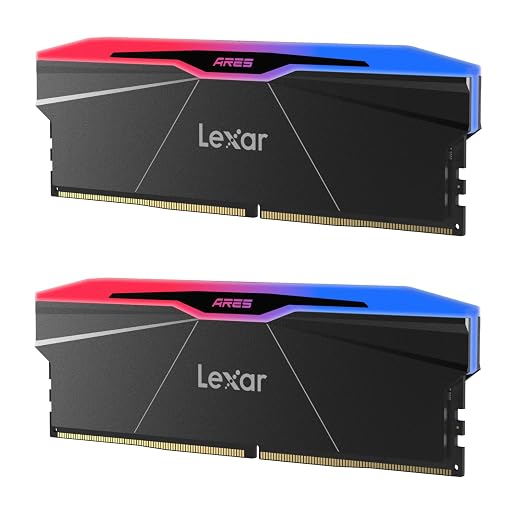 Lexar RGB DDR5 RAM 32GB Kit (2x16GB) 6000MHz CL26, 288-Pin UDIMM Desktop Memory, PC Gaming Computer Memory for AMD EXPO/DRAM Empowered by SK hynix/CL26-36-36-68/1.45V