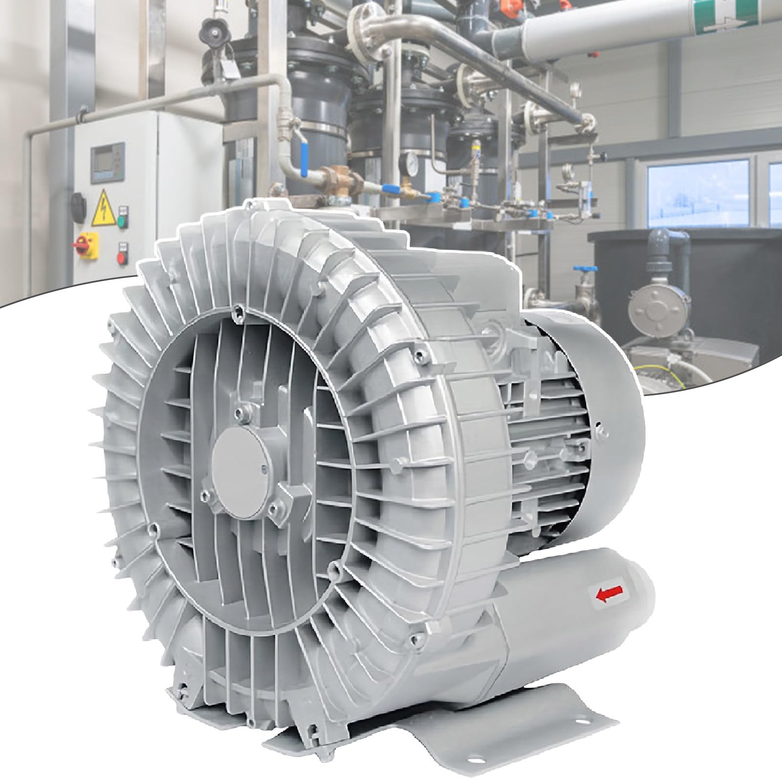 Soplante Regenerativo 370-1500W 380V Trifásico, Soplante Vortex, Bomba de Vacío Industrial para Soplado o Aspiración, Soplador De Tres Turbinas,550W