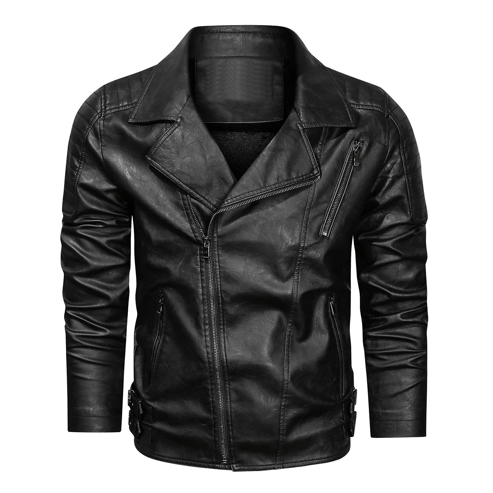 Hombres Chaqueta de Cuero,Otoño Invierno Espesar Cuero de la Chaqueta de béisbol solapa Cuello alto Abrigo de Pieles Coincidencia de colores Chaqueta Impermeable a Prueba de Viento Ropa de moto PU