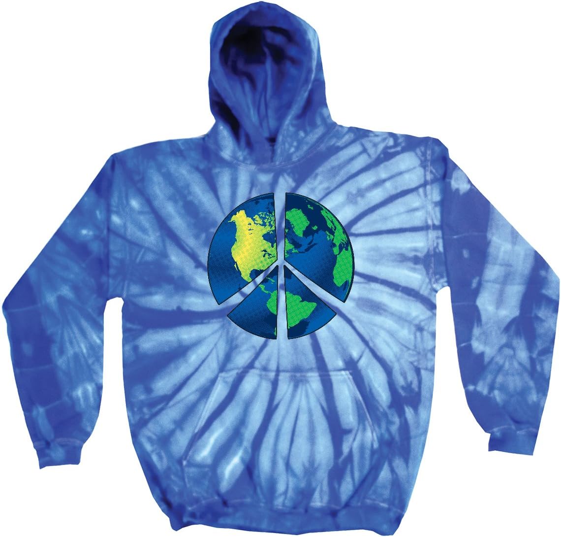 Buy Cool Shirts Peace Sign Hoodie Blue Earth Tie Dye Hoody