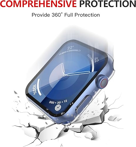 Miniatura 5 de Misxi Paquete de 2 - Funda impermeable con botón diseñada para Apple Watch Series 9 (2023), Series 8, Series 7 de 41 mm, funda rígida de