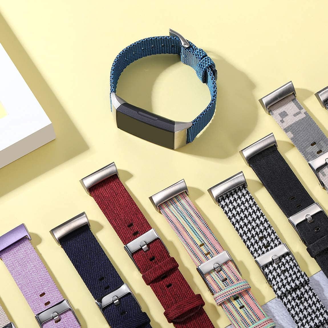 Maledan Bands Compatible with Charge 4 and Charge 3 for Women Men Small, Nylon Blue