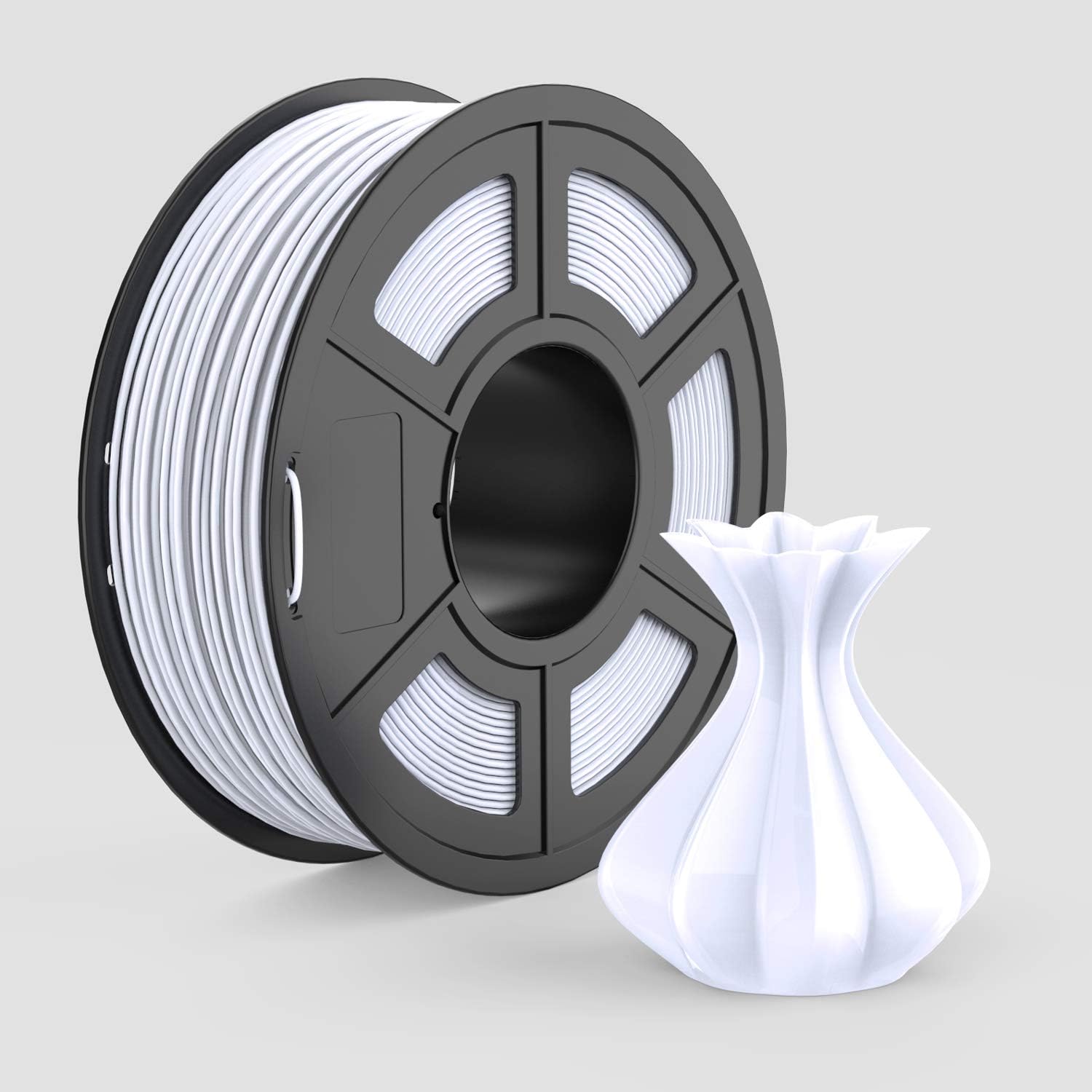 TECBEARS PETG 3D Printer Filament 1.75mm White, Dimensional Accuracy +/- 0.02 mm, 1 Kg Spool, Pack of 1