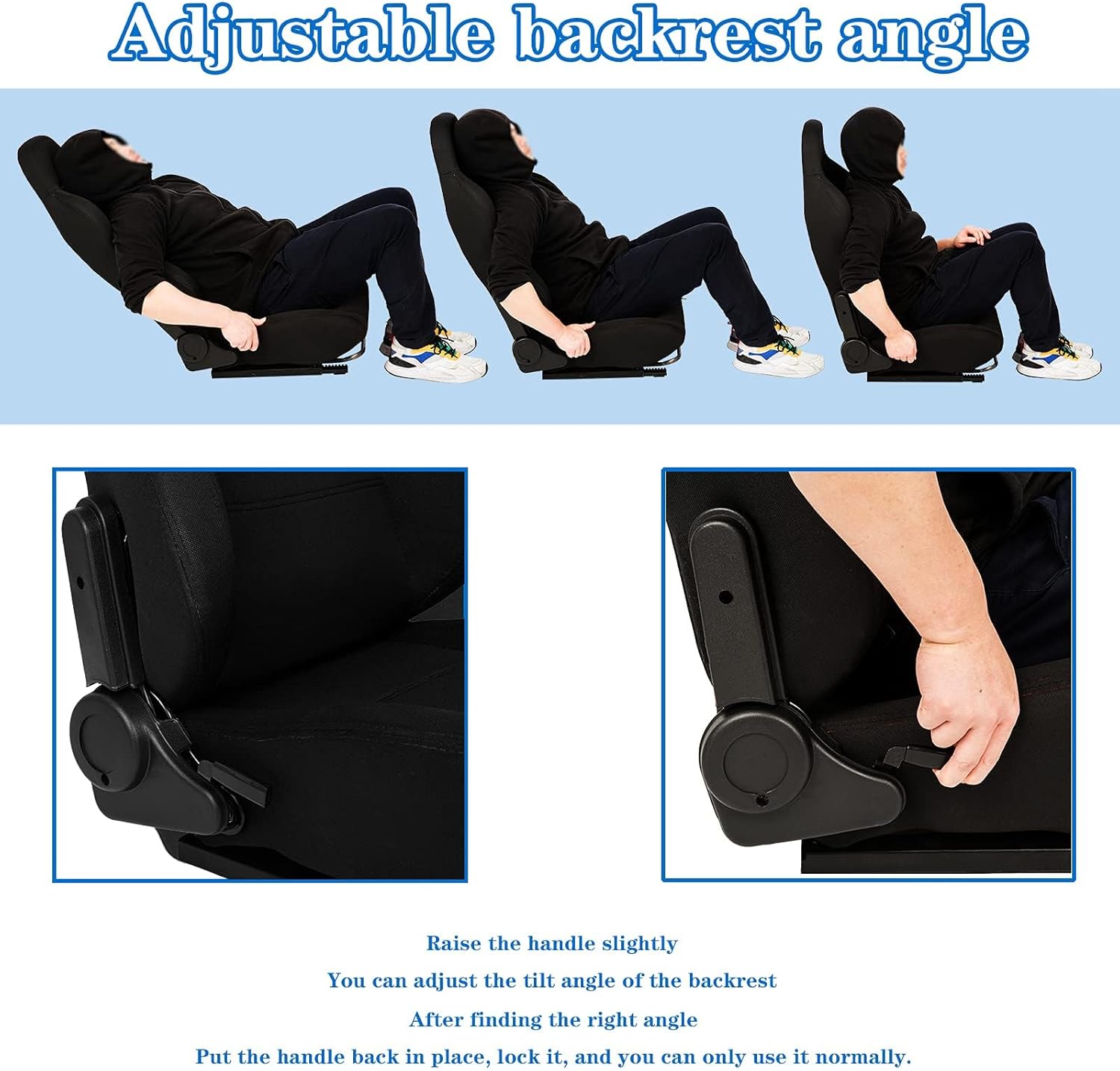 Racing Seat with Double Locking Slides Cloth Breathable Gaming Seat Adjustable fit Most racing simulator cockpits(Steering Wheel Stand Not Include)