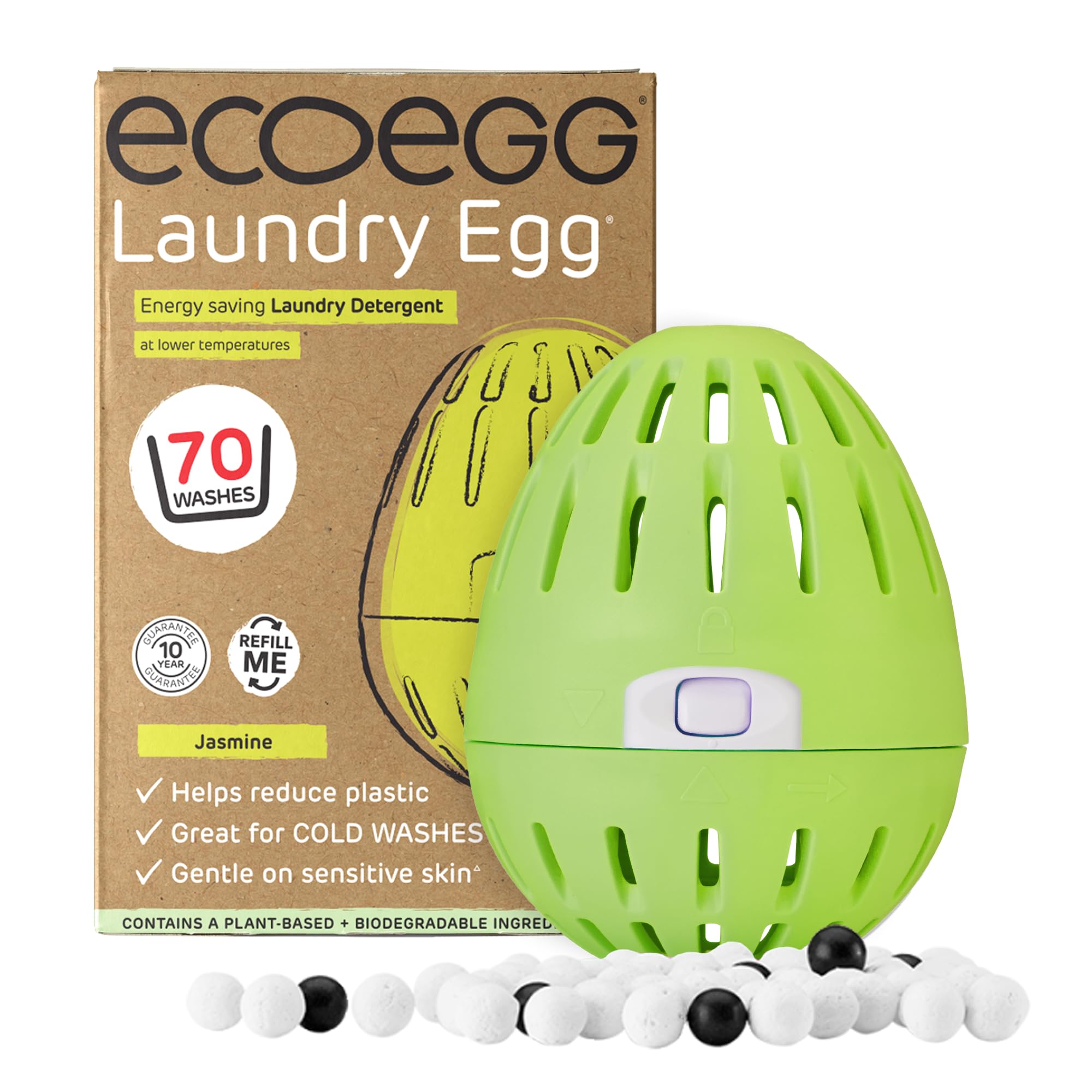 Ecoegg Laundry Egg | Detergent & Fabric Conditioner Replacement | Non bio, enzymes, phosphates, chlorine bleach | Sensitive Skin | Jasmine 70 Washes
