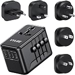 VYLEE Universal Travel Adapter, Type D/G/C/I/A International Adaptor with 2 USB C 2 USB A, Worldwide Charger for Europe UK Maldives Sri Lanka India Nepal Ghana Zimbabwe Tanzania Nigeria (Black)