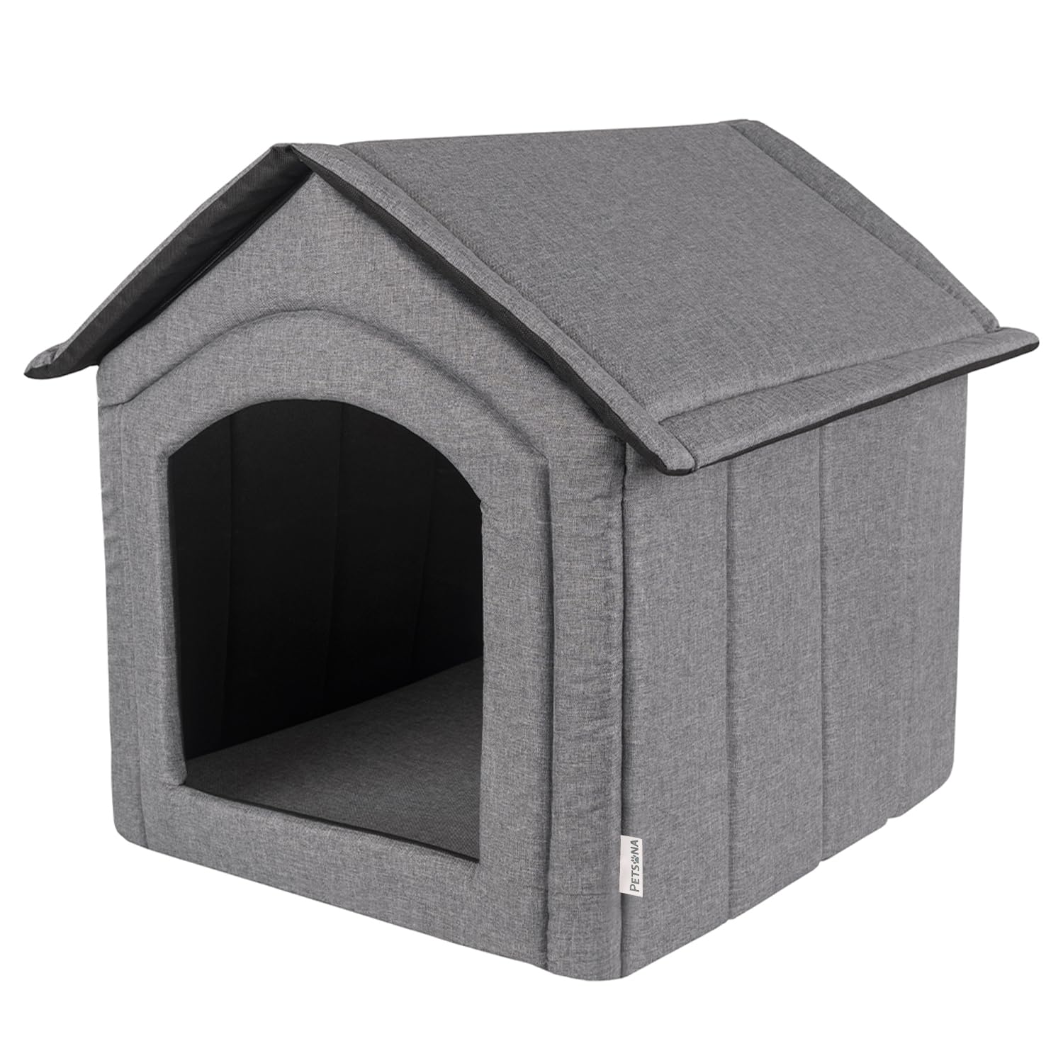 Petsona Caseta del Perro Perrera Plegable con Techo Desmontable Casa del Perro Cama Cueva del Gato Cama para Mascotas Tamaño XXL, Gris