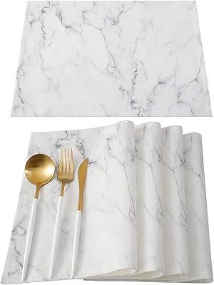 Amazon.com: Natural Woven Rattan Rectangular Placemats for Dining Table ...