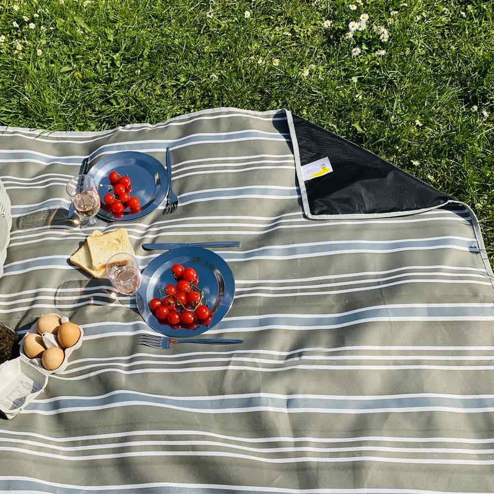 XL Picknickdecke (280x140 Cm) Wasserdicht - Baumwolle Mit Polyester-Rückseite Für 8-12 Personen