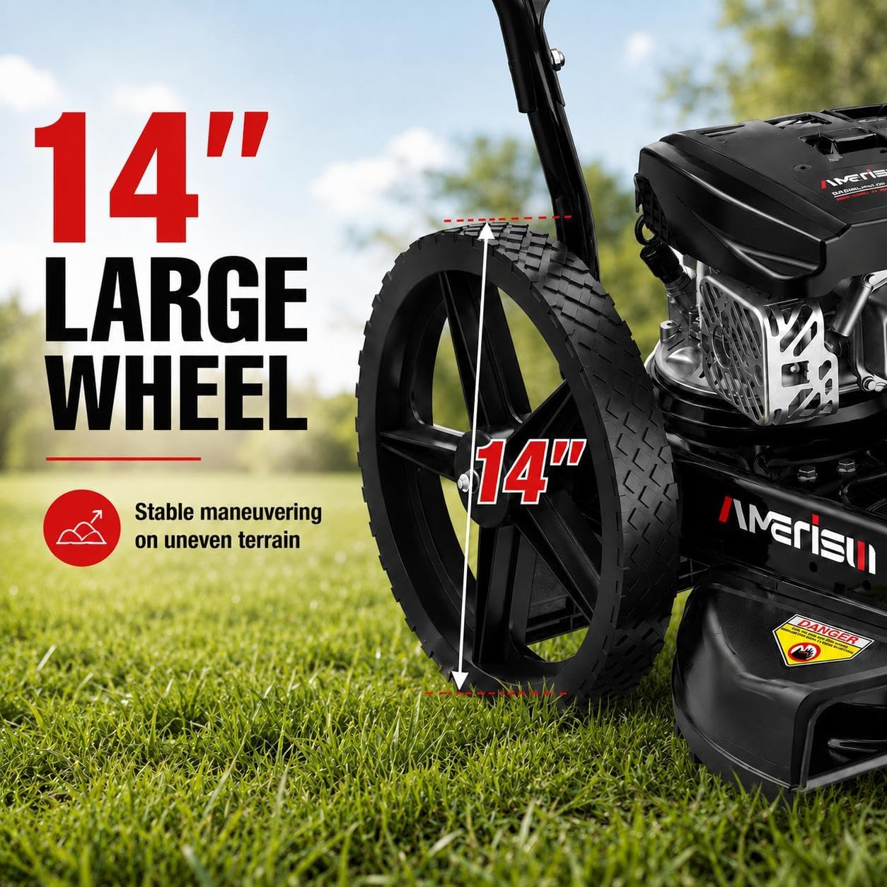 AMERISUN 22" Gas Walk Behind String Trimmer with 1.9"-4.0" Cutting Height photo 5