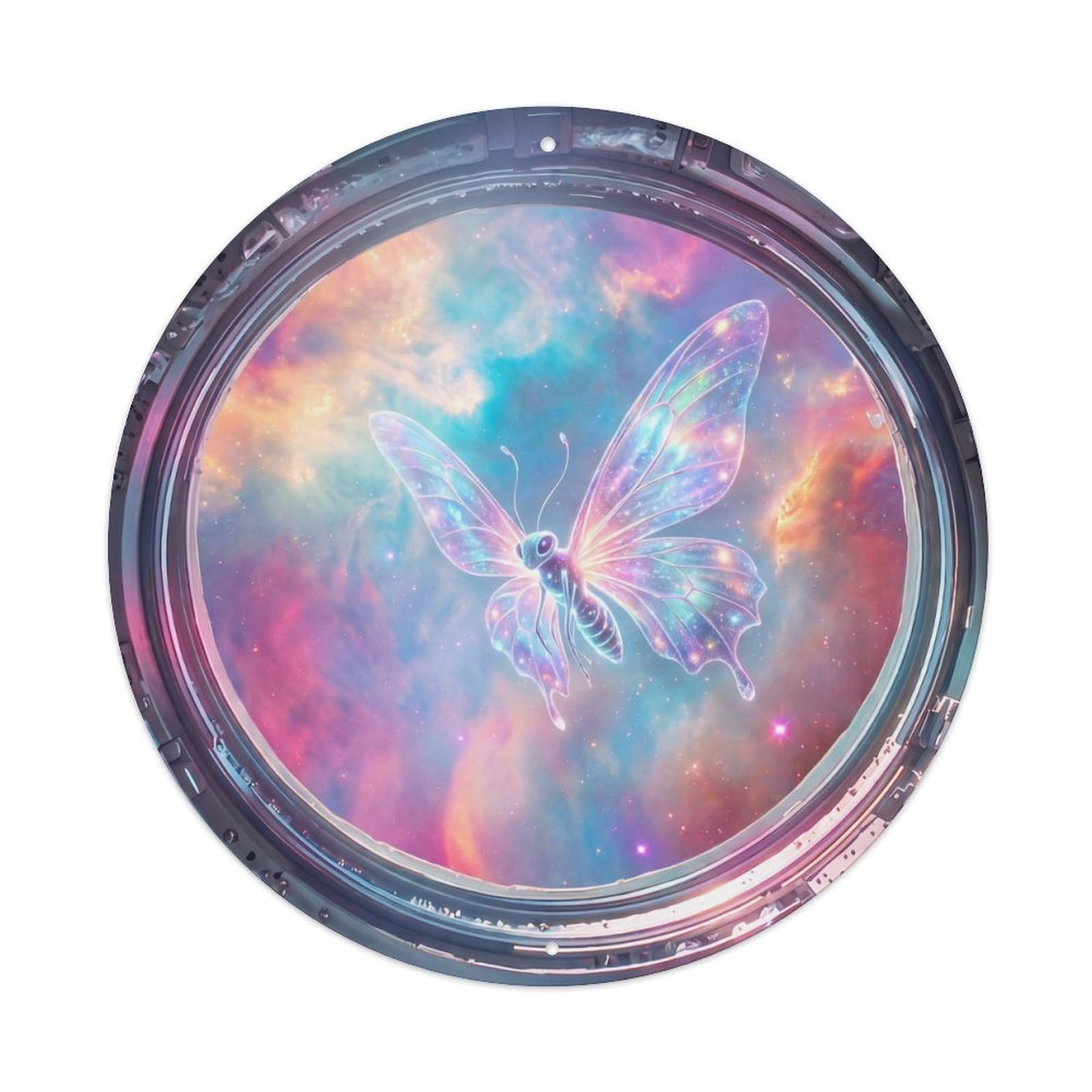 Metal Tin Sign Alien Butterfly from Space Station Porthole