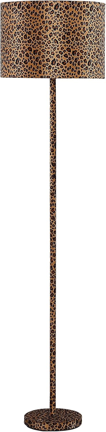 Ore International HBL2422 59" in Faux Suede Leopard Print Floor Lamp