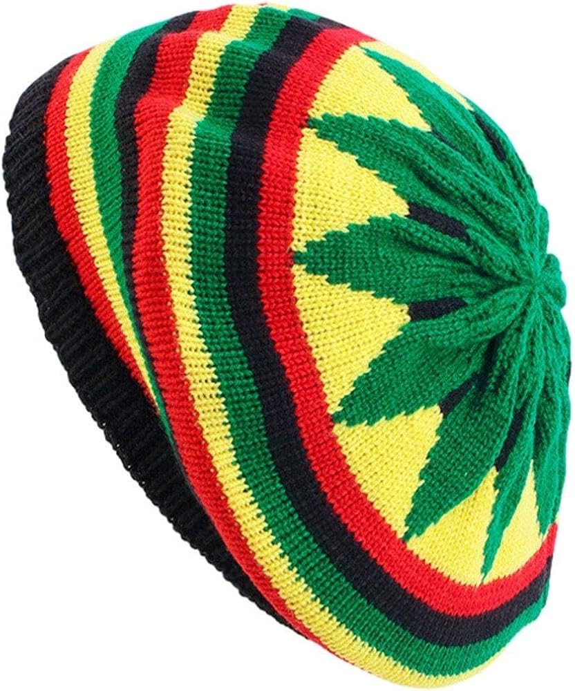 Knitted Rasta Hat Reggae Jamaican Cap Colorful Beanie Hat Crochet