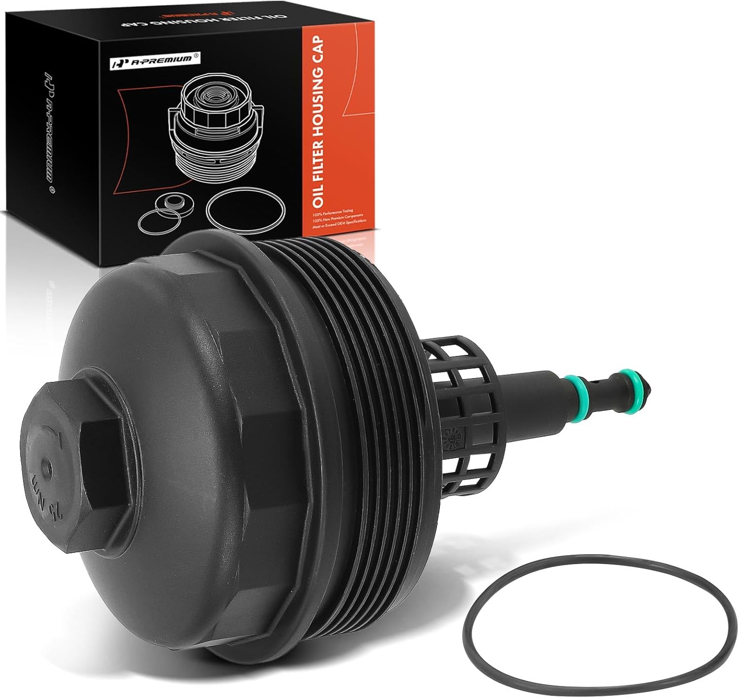 A-Premium Oil Filter Housing Cap Assembly Compatible with BMW 320i, 323Ci, 323i, 323is, 325Ci, 325i, 325xi, 328Ci, 328i, 328is, 330Ci, 330i, 330xi, X5, 525i, 528i, 530i, X3, Z4, Replace# 11421744000
