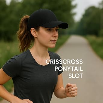 Women Ponytail Hats Criss Cross Quick Dry Baseball Cap Adjustable Workout Golf Cap Sun Hat for Sports & Outdoor