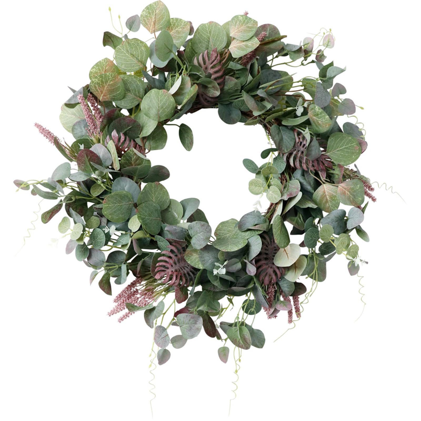 Couronne de porte artificielle feuilles vertes pour oublier les plantes fanées