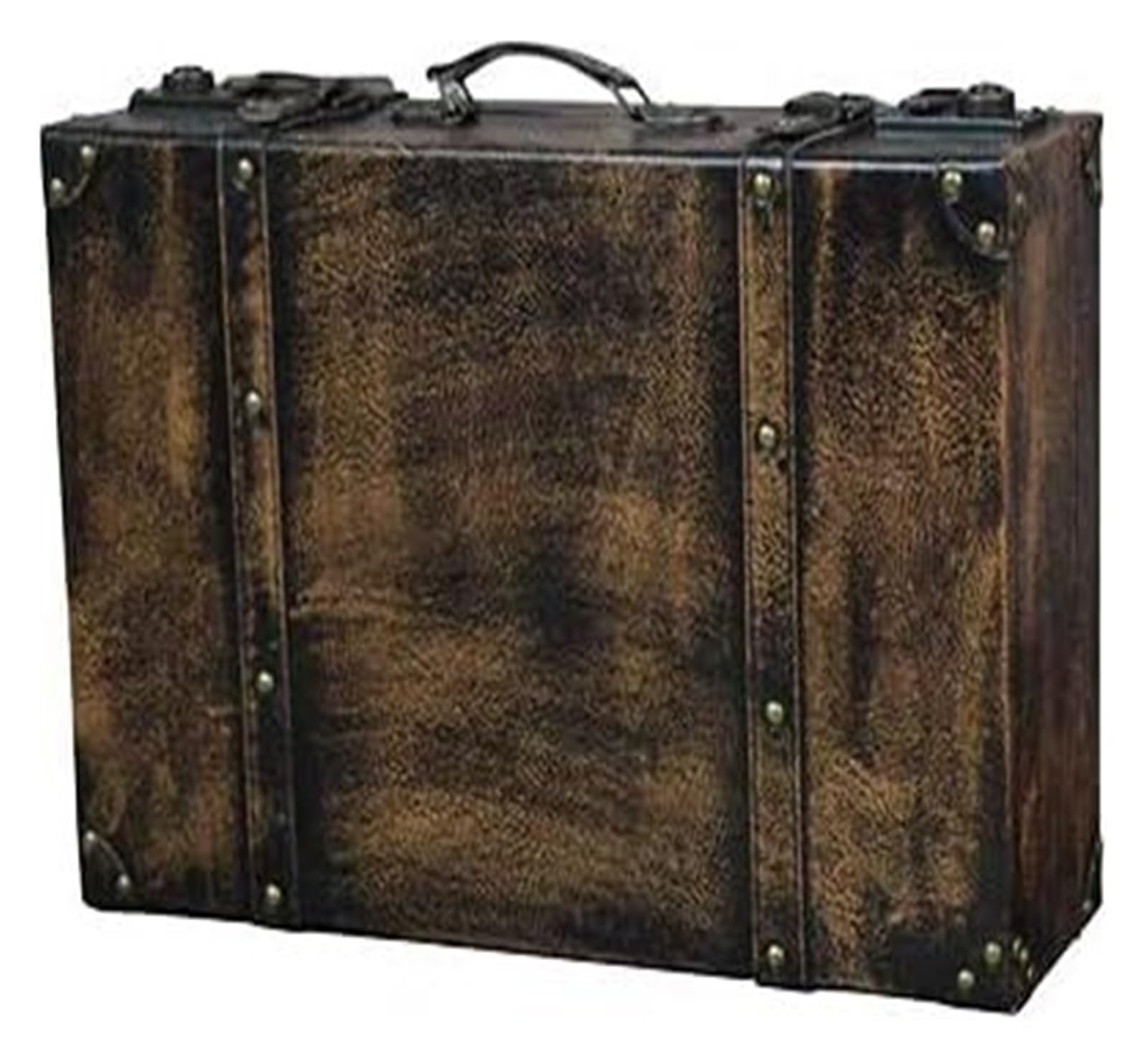 Valise rétro en bois boîte de rangement vintage et de voyage décorative