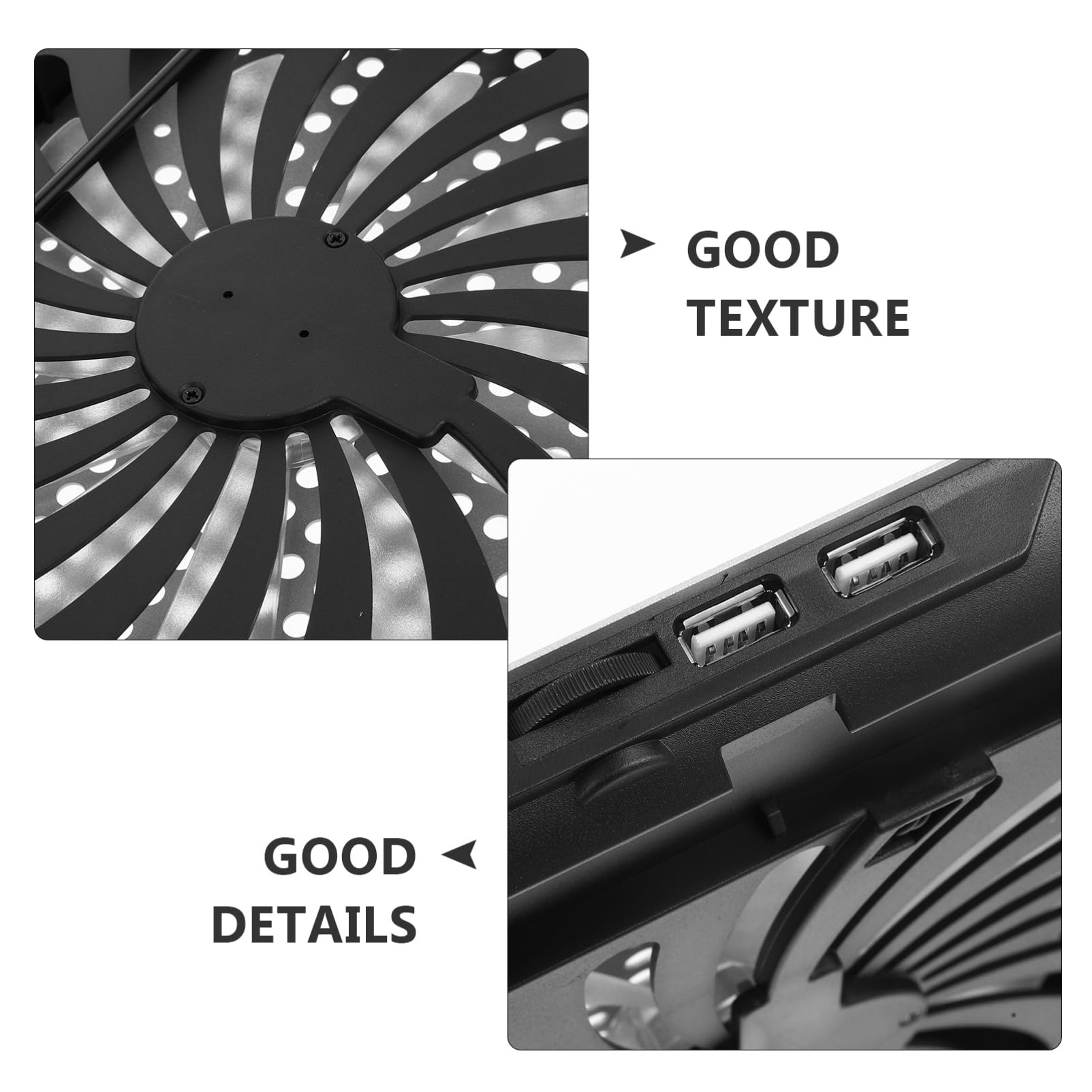 Holibanna Notebook Ultra Dünn Aluminium Legierung Kühlmatte mit USB Leiser Lüfter Ergonomischer für Angenehmes Arbeiten zu Hause