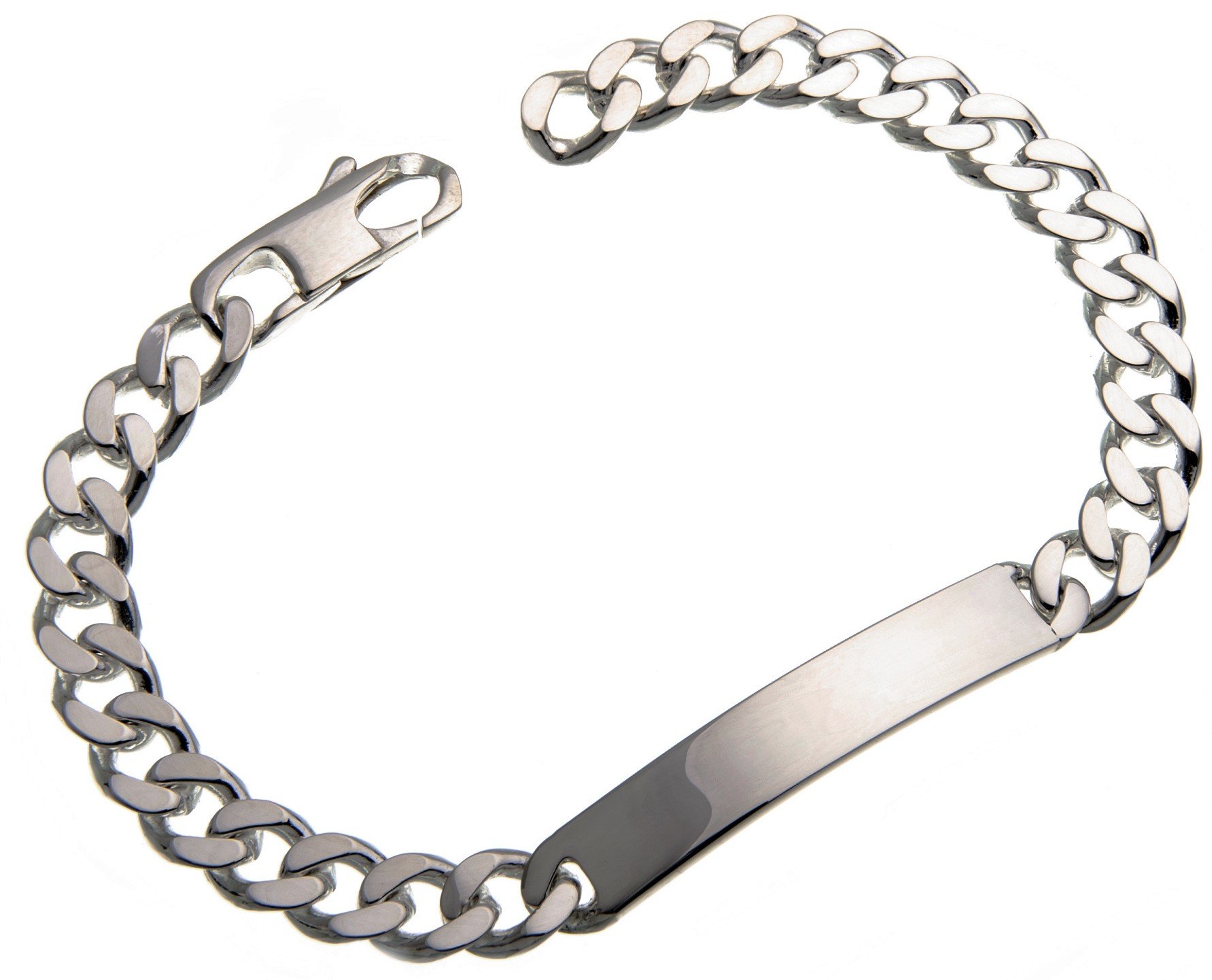 Silberketten Store Gravurarmband 8mm breit, inklusive Gravur - 925 Silber, Länge wählbar 16-25cm