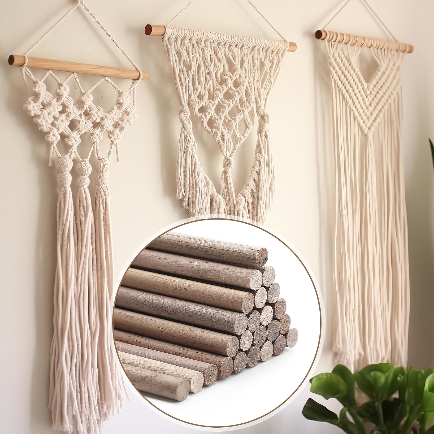 Wenqik Wooden Dowel Rods Walnut Dowel Rod Sticks for Crafts Round Unfinished Wood for Crafting Woodworking Building Material(24 Pcs,3/16 x 12 Inch)