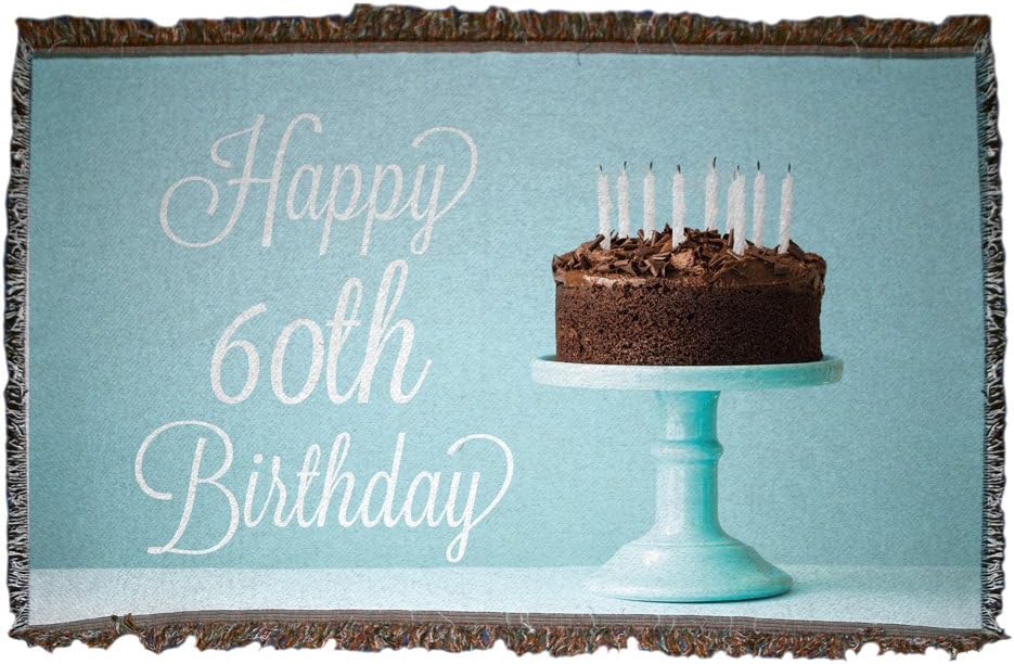 VictoryStore 60th Birthday Woven Blanket- Happy 60th Birthday