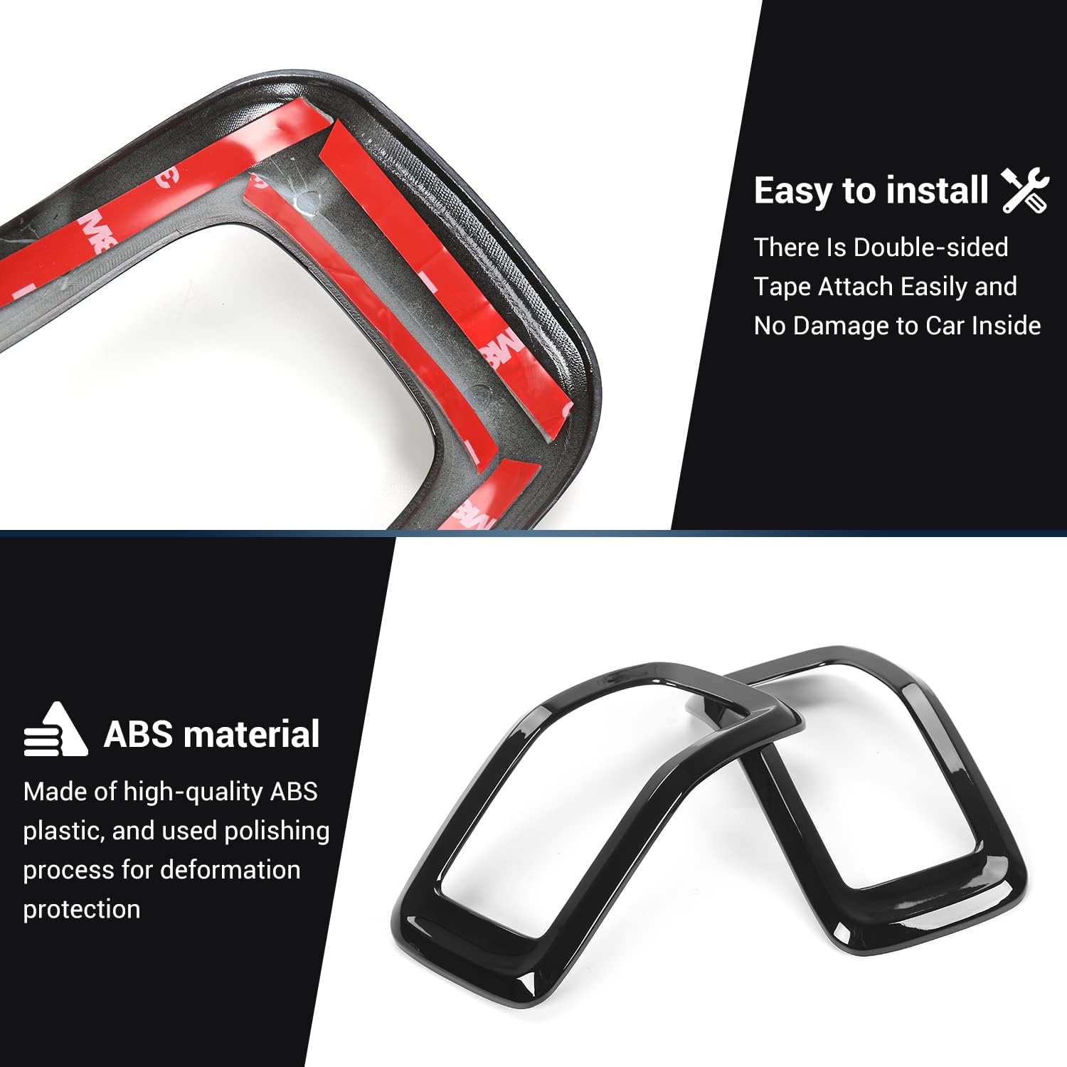 JeCar Grille Inserts ABS Grill Cover Trim Kit for 2014-2018 Jeep Cherokee KL, Black