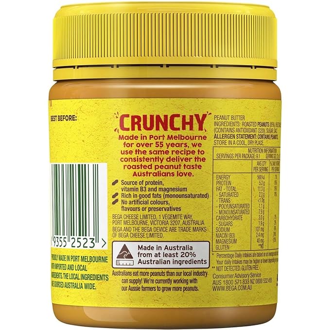 Mantequilla de Maní Crujiente Bega 200g miniatura 2