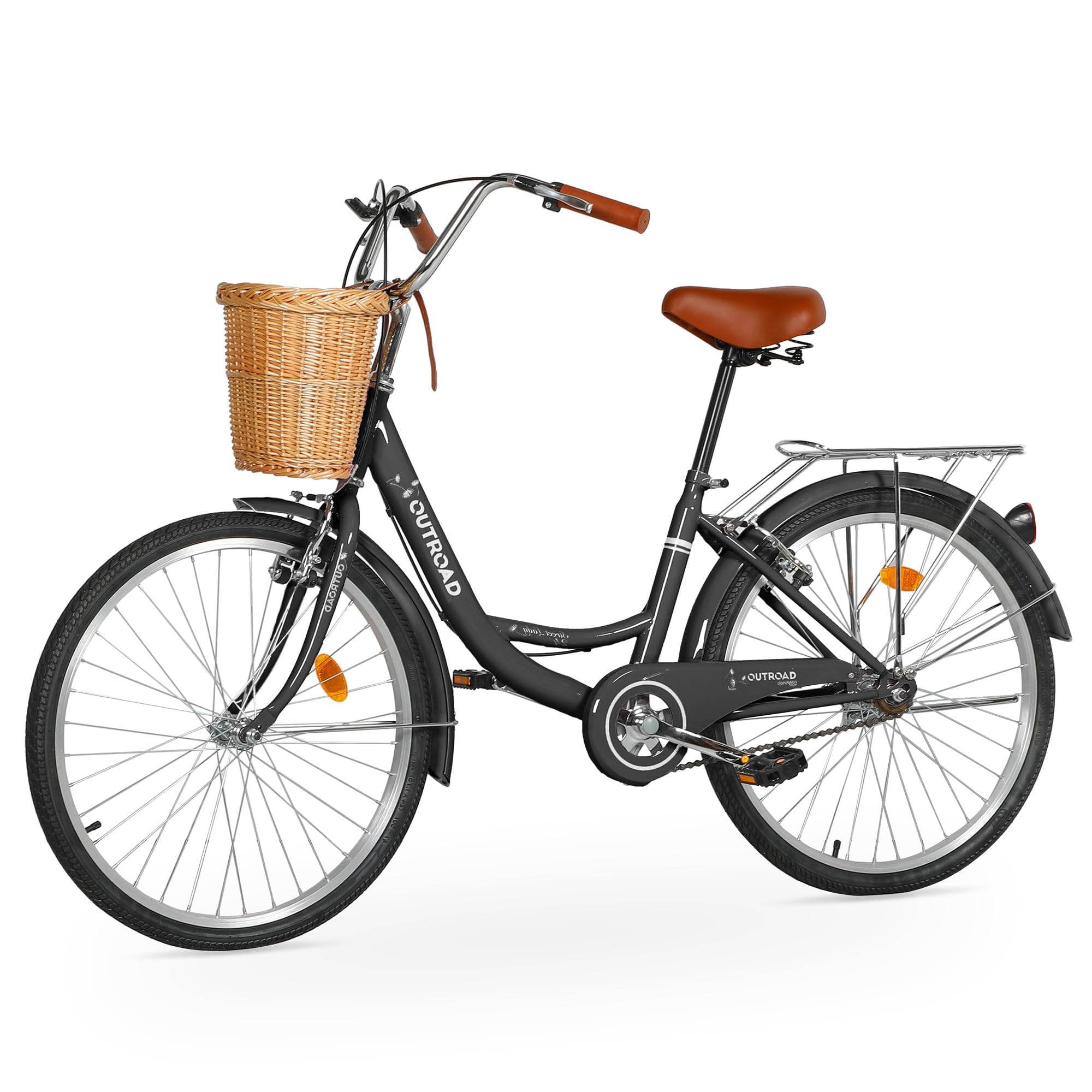 Beach Cruiser Bike for Women and Men, 24 26 inch Female Commuter Bicycle with Basket (MarKnig)