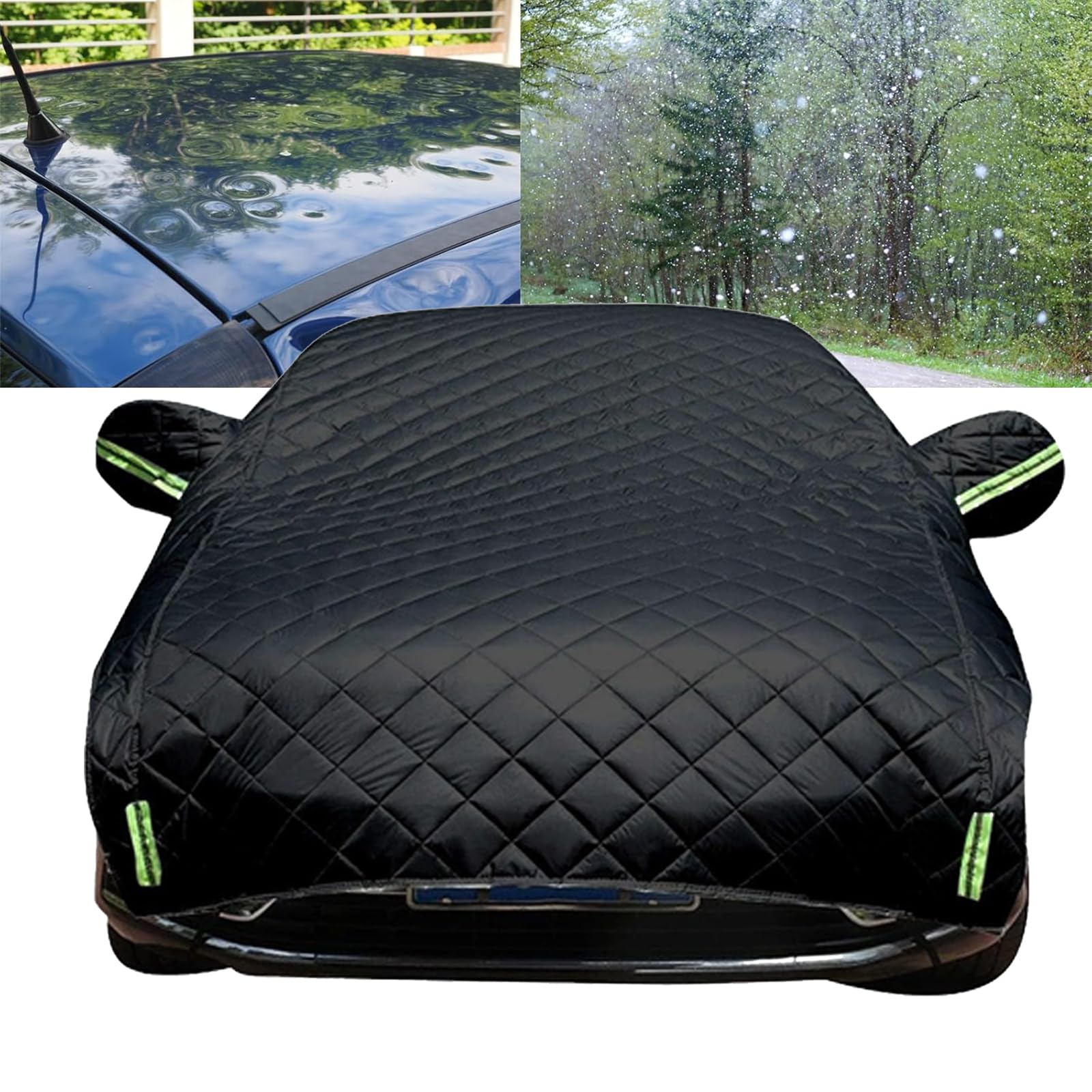 Anti-grêle Bache Voiture Exterieur pour Peugeot E-3008 2024-2026,Demi-Housse de Protection Imperméable Respirante Épaissie Couverture Auto Contre la Pluie poussière -j21