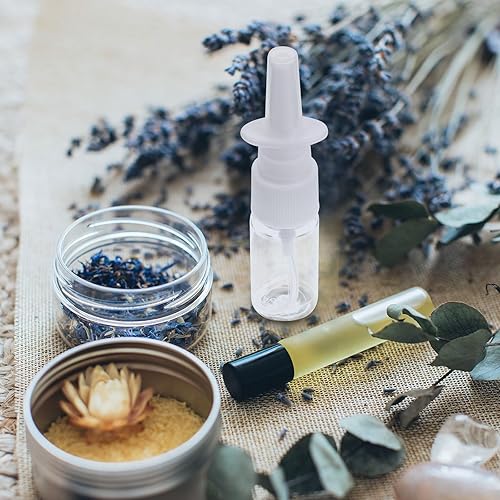 Miniatura 8 de EXCEART 5 botellas recargables de 0.3 fl oz, botellas de spray de plástico de niebla fina para soluciones salinas y uso de viaje