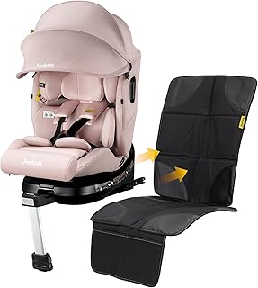 Jovikids 360° Drehbar Kindersitz mit ISOFIX, i-Size 40-150cm(ab Geburt -12 Jahre) Baby Autositz Reboarder mit Liegefunktion & Abnehmbar Vordach, ECE R129 (Pink)