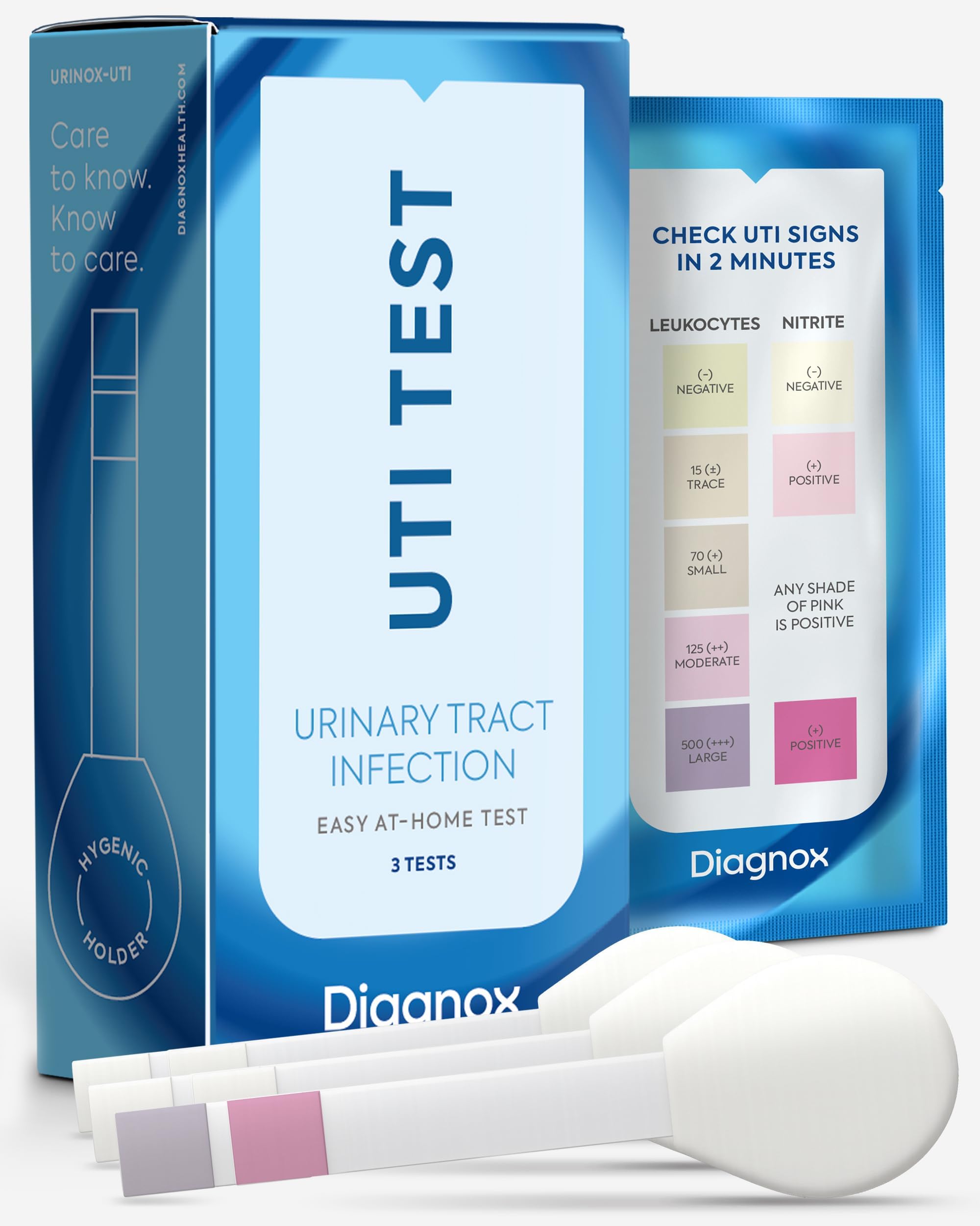 UTI Test Strips, Early Detecion of Urinary Tract Infections, Quick & Reliable Results in Minutes, Easy to Use At Home UTI Test for Men & Women, 3 Count