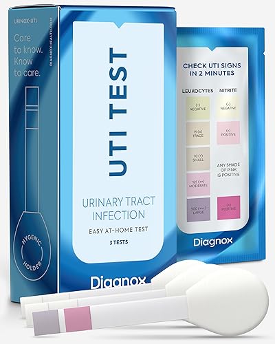 Tiras de prueba UTI de Diagnox – Prueba de UTI para el hogar aprobada por la FDA-OTC para mujeres – Resultados claros y precisos, almohadillas