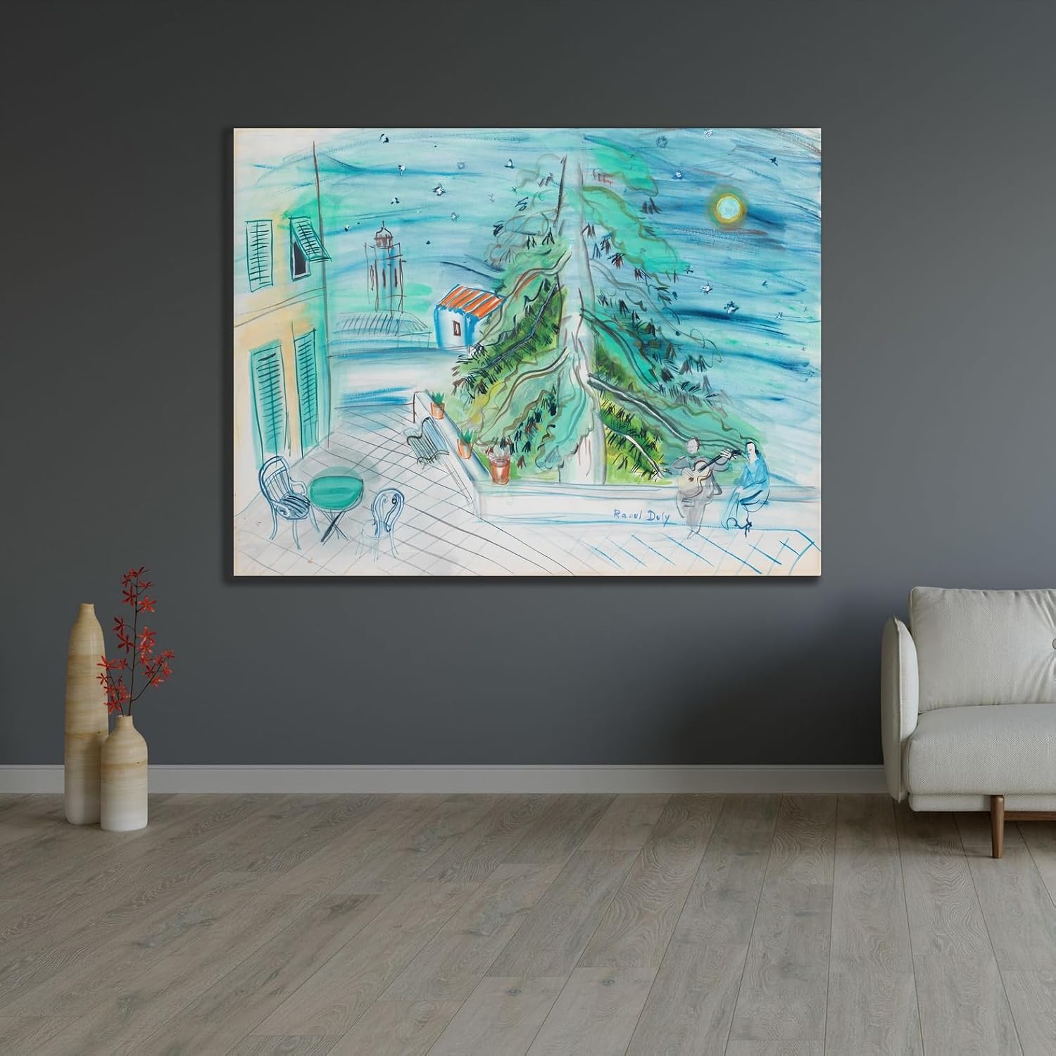 ArtDirect Serenade in Caldas (1949) Unframed Art Print Giclee Poster by Raoul Dufy - Ready for Framing with Customization Sizes 10x8, 14x11, 20x15, 31x24, 47x36 and 60x46 inches