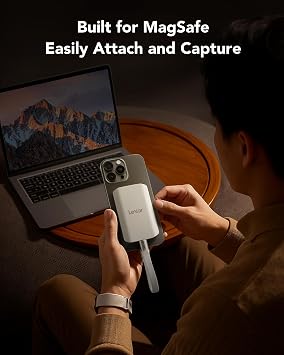 Lexar ES5 Portable SSD 4TB USB 3.2 Gen2x2 with up to 2000 MB/s Read and Write IP65 Protection Magsafe Phone SSD Supports Apple ProRes 4K (iPhone 15/16) Galaxy S25 8K Liquid Silicone Case