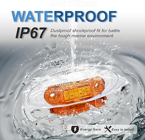 Miniatura 6 de Ledvillage 4 lámparas LED ámbar de 2.5 pulgadas con bisel cromado de 24 V CC, indicador de marcador lateral selladoluces de señal para camiones